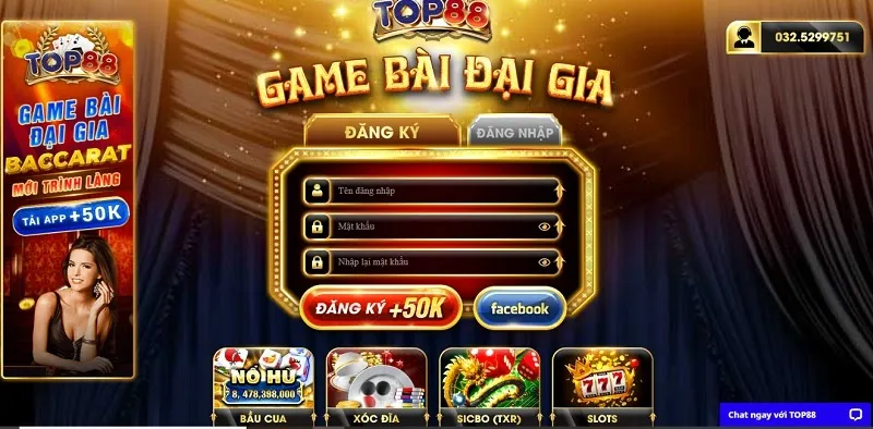 Top88 là thương hiệu game đổi thưởng hàng đầu châu Á